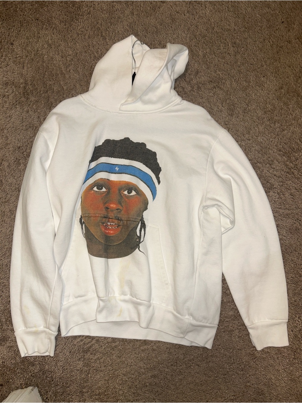 White Graphic Pullover Hoodie lil wayne 
 brand -icy vintage ❄️
